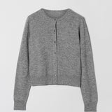 Classic Cashmere Cardigan Grey Melange