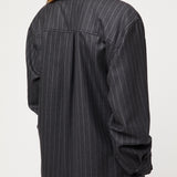 Coastal Shirt Charcoal Pinstripe