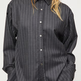 Coastal Shirt Charcoal Pinstripe