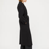 Double Wrap Coat Jet Black