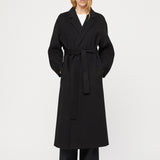 Double Wrap Coat Jet Black