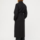 Double Wrap Coat Jet Black