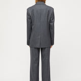 Port Oversized Blazer Dark Charcoal Pinstripe