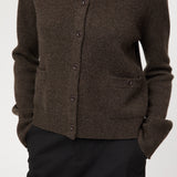 Structured Wool Cardigan Coffee