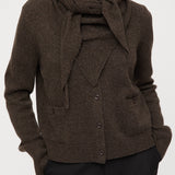 Structured Wool Cardigan Coffee