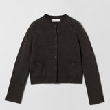 Structured Wool Cardigan Coffee