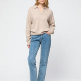 Cashmere Polo Sweater Wheat