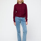 Classic Wool Cardigan Burgundy