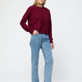 Classic Wool Cardigan Burgundy