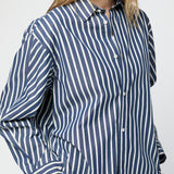 Coastal Shirt Dark Navy White Pinstripe