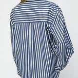Coastal Shirt Dark Navy White Pinstripe