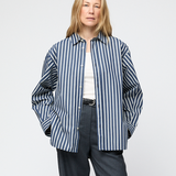 Coastal Shirt Dark Navy White Pinstripe