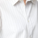 Coastal Shirt White Black Pinstripe