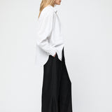 Coastal Shirt White Black Pinstripe