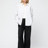 Coastal Shirt White Black Pinstripe