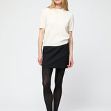 Wool Twill Straight Skirt Jet Black