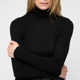 Rib Knit Turtleneck Jet Black