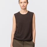 Classic Cashmere Tank Chocolate