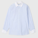 Coastal Shirt Pastel Blue and White Pinstripe
