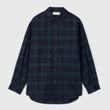 Flannel Workwear Shirt Green Navy Check