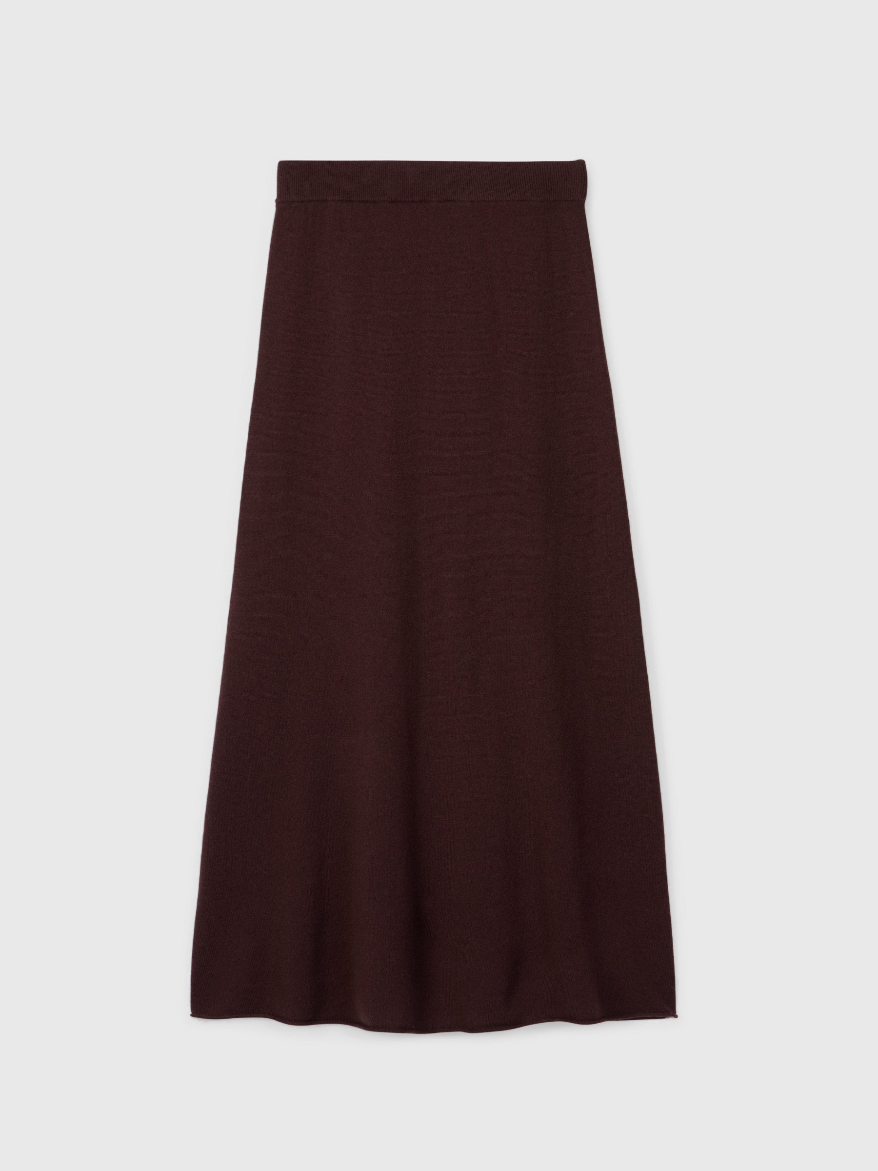 Roma Wool Skirt Chocolate Brown