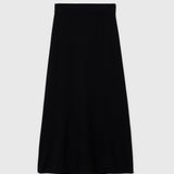 Roma Wool Skirt Jet Black