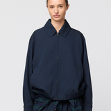 Tailored Blouson Zip Up Jacket Navy
