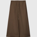 Tailored Button Down Skirt Dark Olive