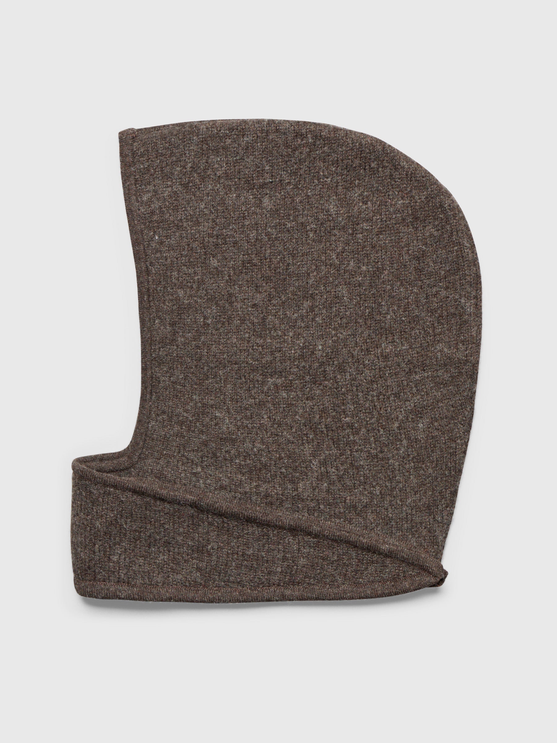 Tie Up Knitted Hood Coffee