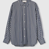 Coastal Shirt Dark Navy White Pinstripe