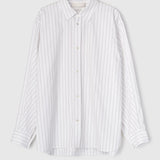 Coastal Shirt White Black Pinstripe