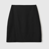 Wool Twill Straight Skirt Jet Black