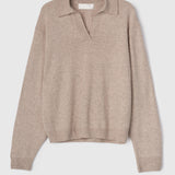 Cashmere Polo Sweater Wheat