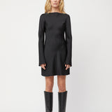 Bias Cut Mini Dress Jet Black