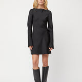 Bias Cut Mini Dress Jet Black