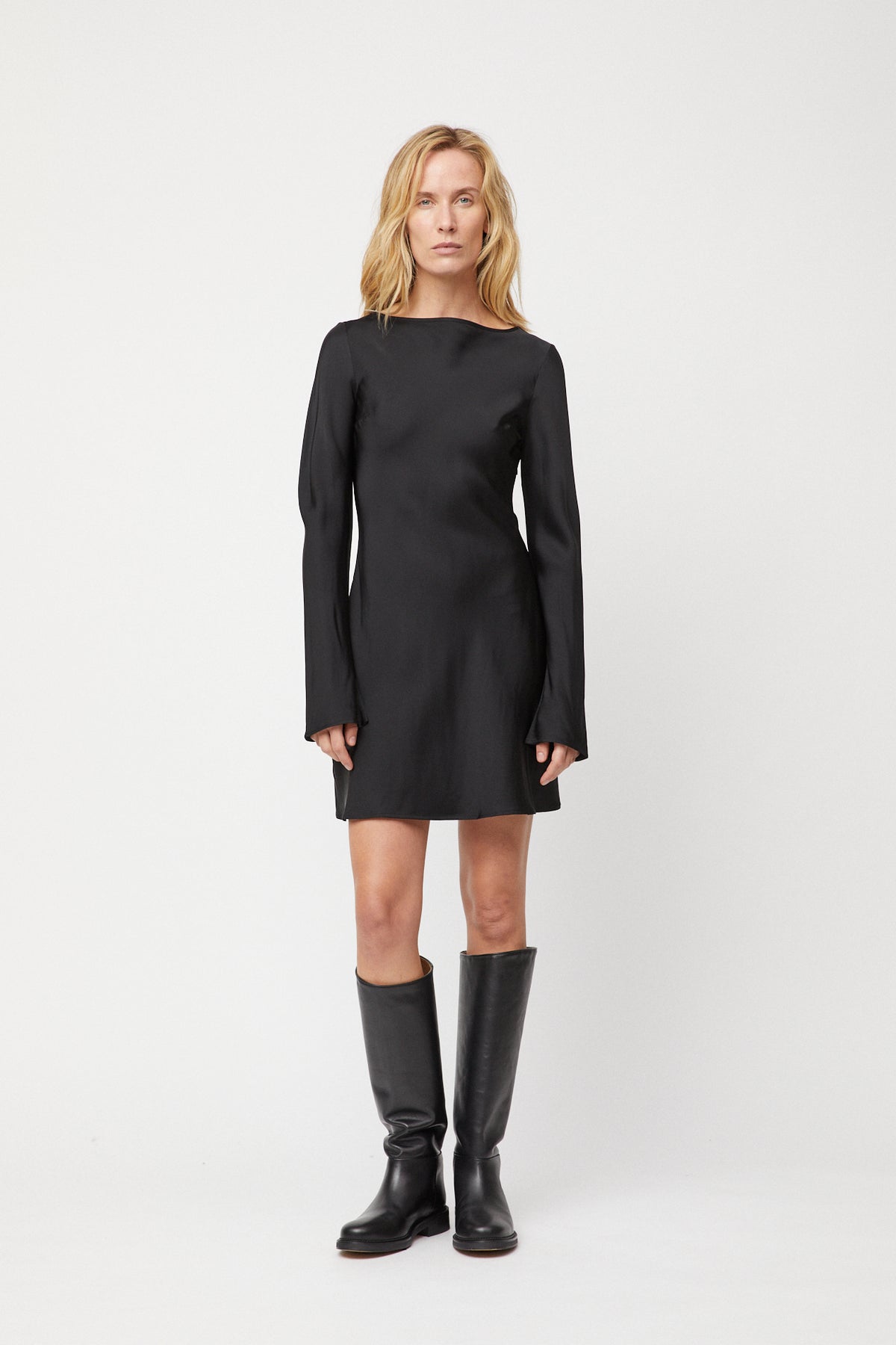 Bias Cut Mini Dress Jet Black – Fall Winter Spring Summer