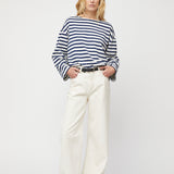 Breton Boatneck Long Sleeve Navy White Stripe