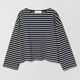 Breton Boatneck Longsleeve Navy Cream Stripe