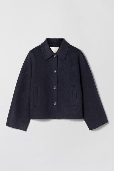 ジャケット・アウター raughlow cocoon tweed jaket(navy) cocoon tweed jaket(navy) 8月下旬から9月上旬頃に発送予定