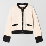 Structured Wool Cardigan Buttermilk Black