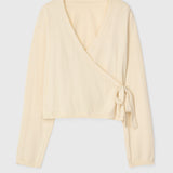 Cotton Cashmere Wrap Cardigan Full Cream