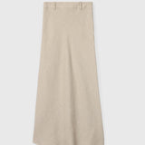Linen Bias Cut Skirt Natural Linen