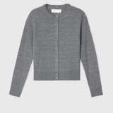 Pointelle Classic Cardigan Gray Melange