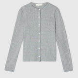 Pointelle Jersey Cardigan Gray Melange