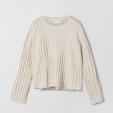 Crew Cable Knit Sweater Whipped Cream