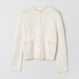 Structured Cotton Cardigan Cream