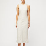 Bias Cut Linen Dress Natural Linen