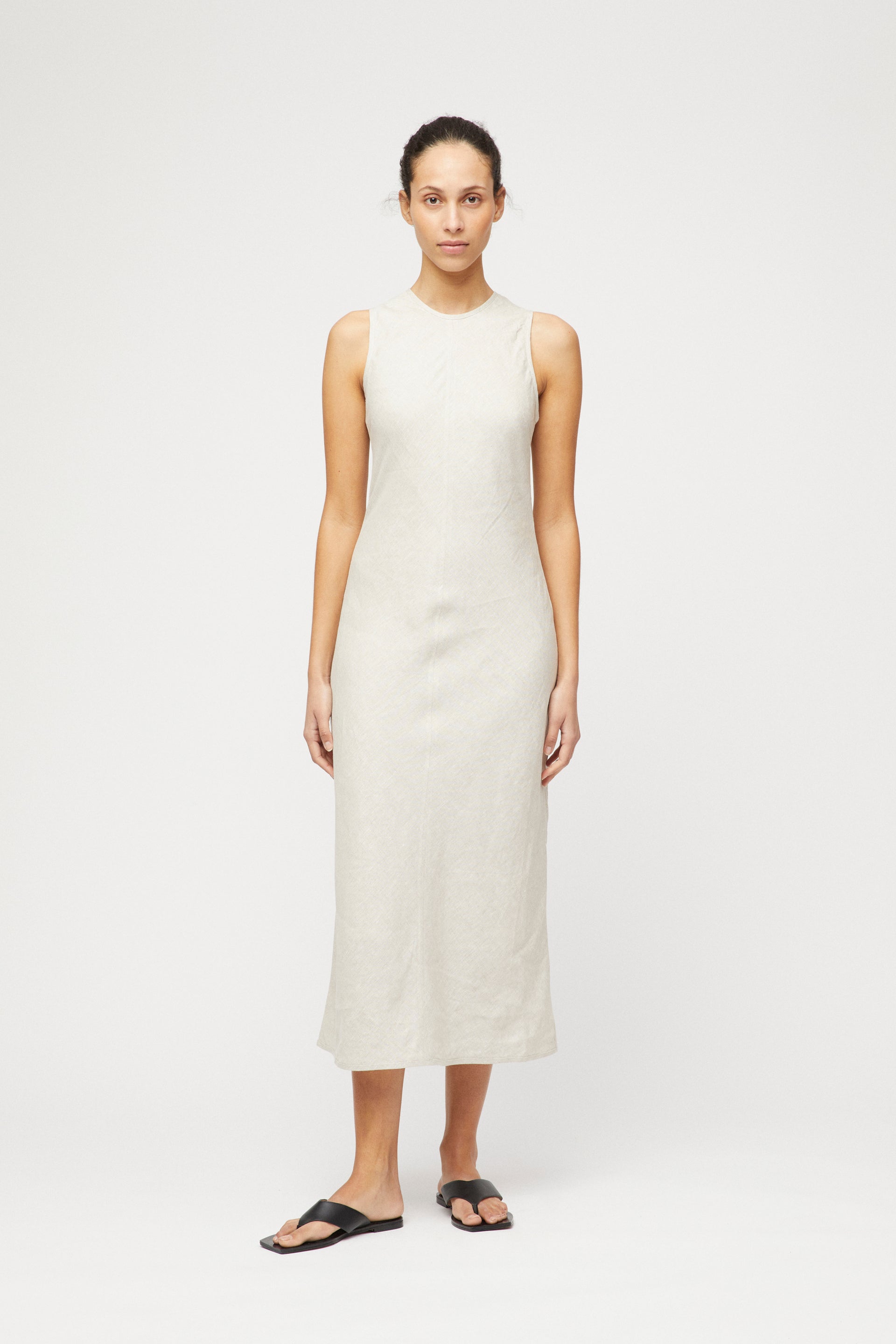 Bias Cut Linen Dress Natural Linen – Fall Winter Spring Summer