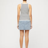 Cotton Spark Tank Vanilla Navy Stripe