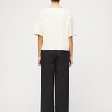 Crew Cable Knit Tee Whipped Cream
